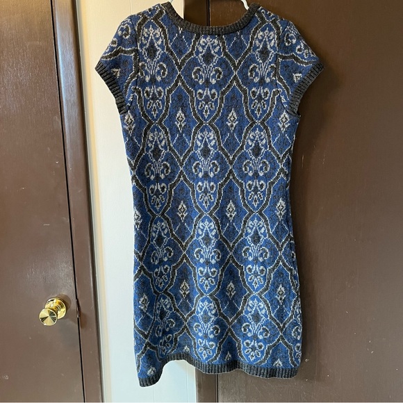 Sundance Lapland Jacquard Sweater Dress Lambswool Blend Fair Isle Cap Sleeves S - Picture 3 of 10